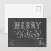 Prettig kerstfeest krijtbord ontwerp briefkaart (Voorkant / Achterkant)