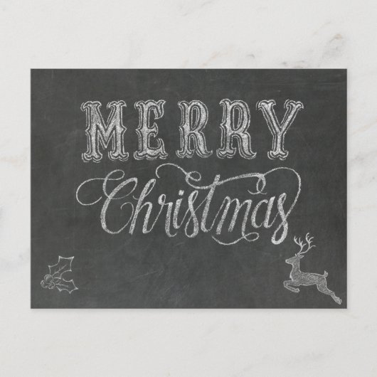 Prettig kerstfeest krijtbord ontwerp briefkaart (Voorkant)