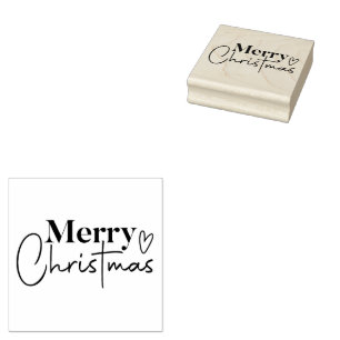 Prettig kerstfeest kruis en hart rubberstempel