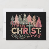 Prettig kerstfeest Kruis geloof Jezus Christelijk  Feestdagenkaart (Voorkant)