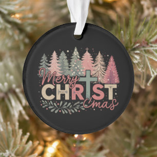 Prettig kerstfeest Kruis geloof Jezus christelijk Ornament