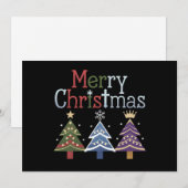 Prettig Kerstfeest Kruis Kerstboom Retro Feestdagenkaart (Voorkant / Achterkant)