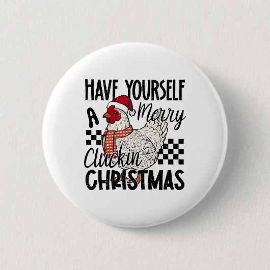 Prettig Kerstfeest Kuikentje C Ronde Button 5,7 Cm (Voorkant)