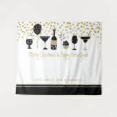 Prettig kerstfeest Kunstzinnige virtuele feest ach Wandkleed (Voorkant (horizontaal))