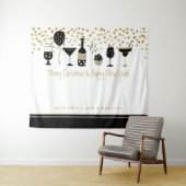 Prettig kerstfeest Kunstzinnige virtuele feest ach Wandkleed (In Situ (horizontaal))