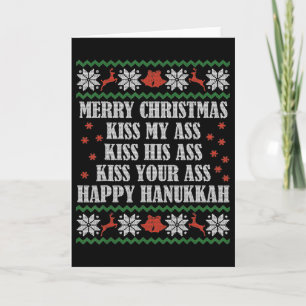 Prettig kerstfeest Kus mijn zijn uw gelukkige Hanu Kaart