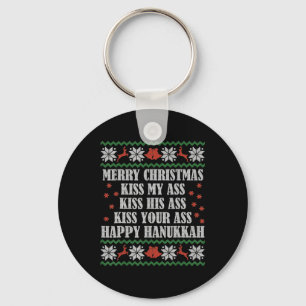 Prettig kerstfeest Kus mijn zijn uw gelukkige Hanu Sleutelhanger