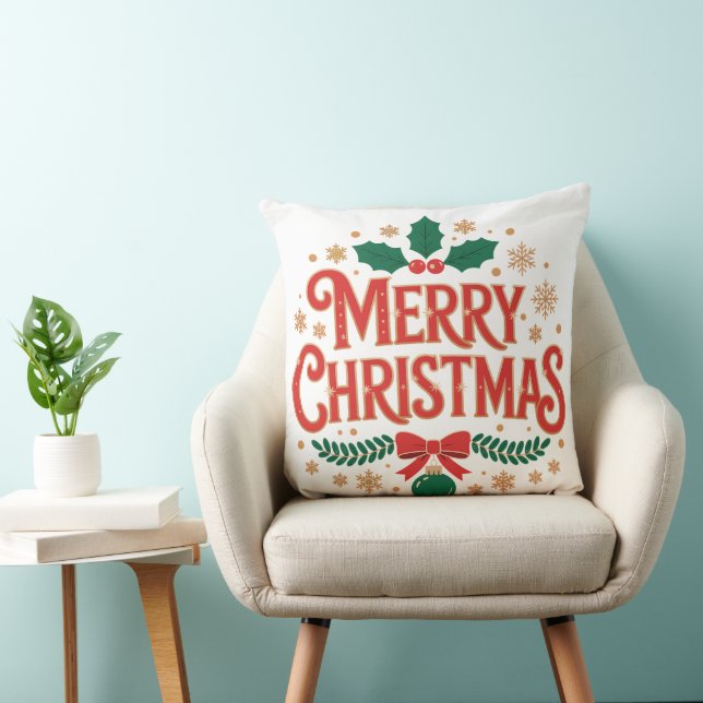 Prettig kerstfeest kussen (Stoel)
