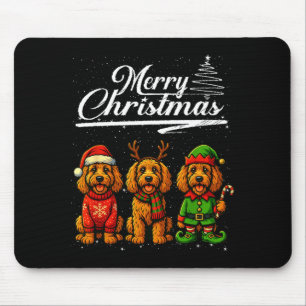 Prettig kerstfeest Labradoodle Rendier Elf Kerstma Muismat