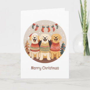Prettig kerstfeest Labrador Retriever honden Feestdagen Kaart