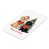 Prettig kerstfeest Labrador Retriever honden Magneet (Linkerzijde)