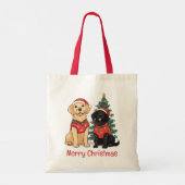 Prettig kerstfeest Labrador Retriever honden Tote Bag (Achterkant)