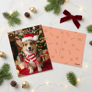 Prettig Kerstfeest Lachende Corgi Kerstmis Briefkaart