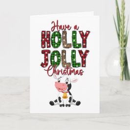 Prettig kerstfeest Landelijke Koe Kaart