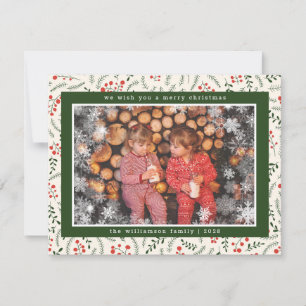 Prettig kerstfeest Landelijke Sneeuwvlok Foto Vaka Feestdagenkaart