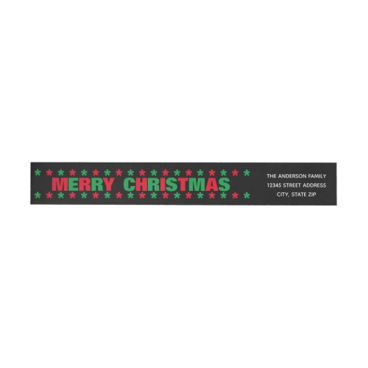 Prettig kerstfeest -Lang retouradreslabel (Individueel)
