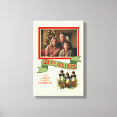 Prettig Kerstfeest Lantaarns Aangepaste Foto Canvas Afdruk (Voorkant)
