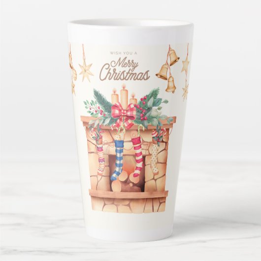 Prettig Kerstfeest Latte Mok (Voorkant)