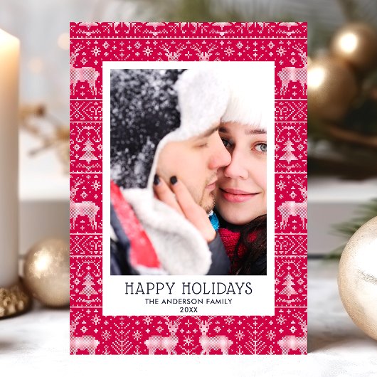 Prettig kerstfeest lelijk kerst-trui fotokaart