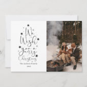 Prettig kerstfeest leuk familie foto Vakantie Feestdagenkaart (Voorkant)