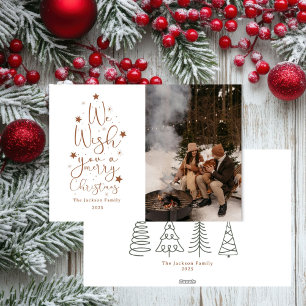 Prettig kerstfeest leuk familie foto Vakantie Feestdagenkaart