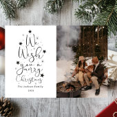 Prettig kerstfeest leuk familie foto Vakantie Feestdagenkaart