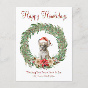 Prettig Kerstfeest Leuk Frans Bulldogje Feestdagenkaart