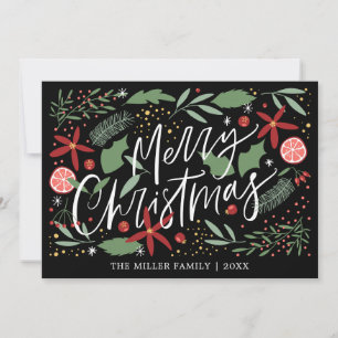 Prettig kerstfeest leuk gekrabbelde vakantie feestdagenkaart