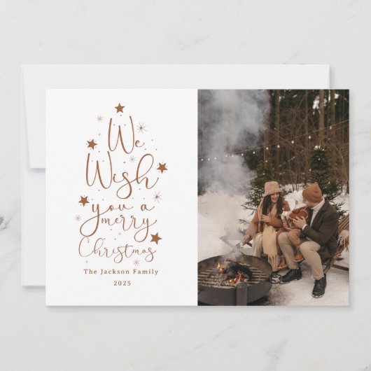 Prettig kerstfeest leuk gezinsfoto Vakantie Feestdagenkaart (Voorkant)