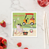 Prettig kerstfeest Leuk golf strand flamingo Servet (Insitu)