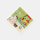 Prettig kerstfeest Leuk golf strand flamingo Servet (Hoek)