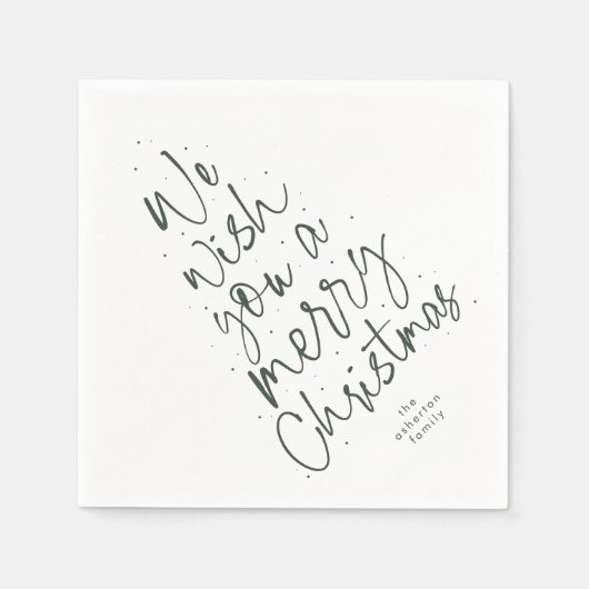 Prettig kerstfeest leuk groen feest servet (Voorkant)