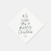 Prettig kerstfeest leuk groen feest servet (Hoek)