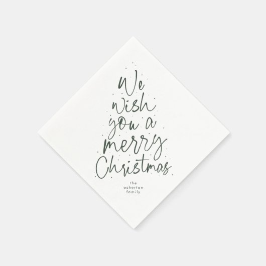 Prettig kerstfeest leuk groen feest servet (Hoek)