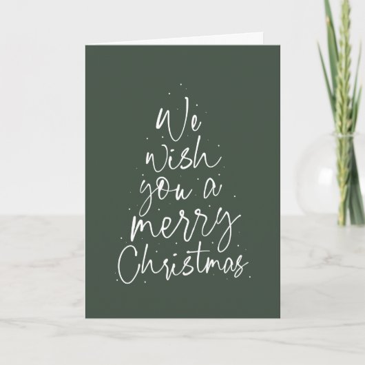 Prettig kerstfeest leuk groen feestdagen kaart (Voorkant)