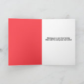 Prettig kerstfeest leuk kat in kerstmuts en vlinde feestdagen kaart (Binnen)