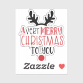 Prettig kerstfeest leuk moderne typografie sticker (Vel)
