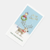 Prettig kerstfeest Leuk rendier Persoonlijk Servet (Hoek)