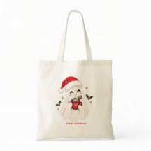 Prettig kerstfeest leuk spook drinkt warme chocola
