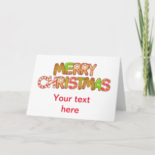 Prettig kerstfeest leuk tekst woorden aangepaste t kaart