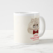 Prettig kerstfeest Leuke Kat Jumbo mok (Voorkant rechts)