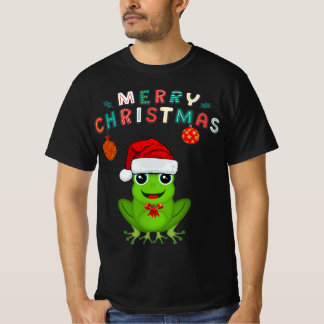 Prettig kerstfeest Leuke kikker met kerstmuts T-shirt