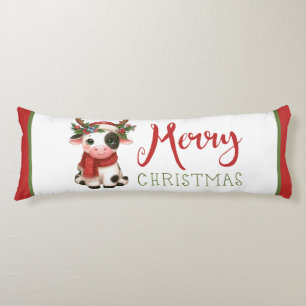 Prettig kerstfeest leuke koe  lichaamskussen
