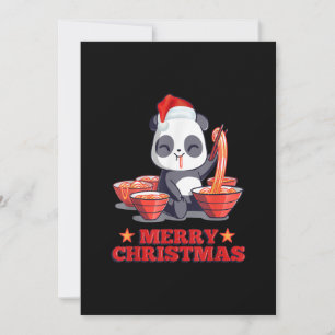 Prettig kerstfeest Leuke Ramen Panda Japanse Noede Feestdagenkaart