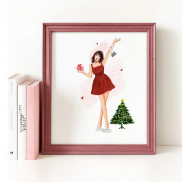 Prettig kerstfeest leuke schets poster