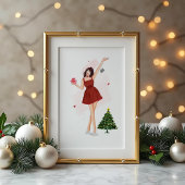 Prettig kerstfeest leuke schets poster