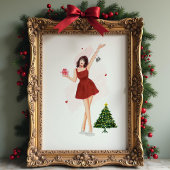Prettig kerstfeest leuke schets poster