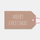 Prettig Kerstfeest | Licht Terracotta Cute Minimal Cadeaulabel (Voorkant (Horizontaal))