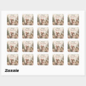 Prettig kerstfeest Lief Kitten Vierkante Sticker (Vel)