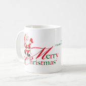Prettig kerstfeest liefde aangepaste rood groen koffiemok (Voorkant links)